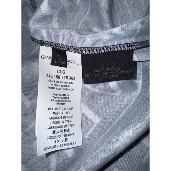 Kith x Versace Monogram Tricot Crewneck Black White Long Sleeve T-shirt Large L - Picture 7 of 9